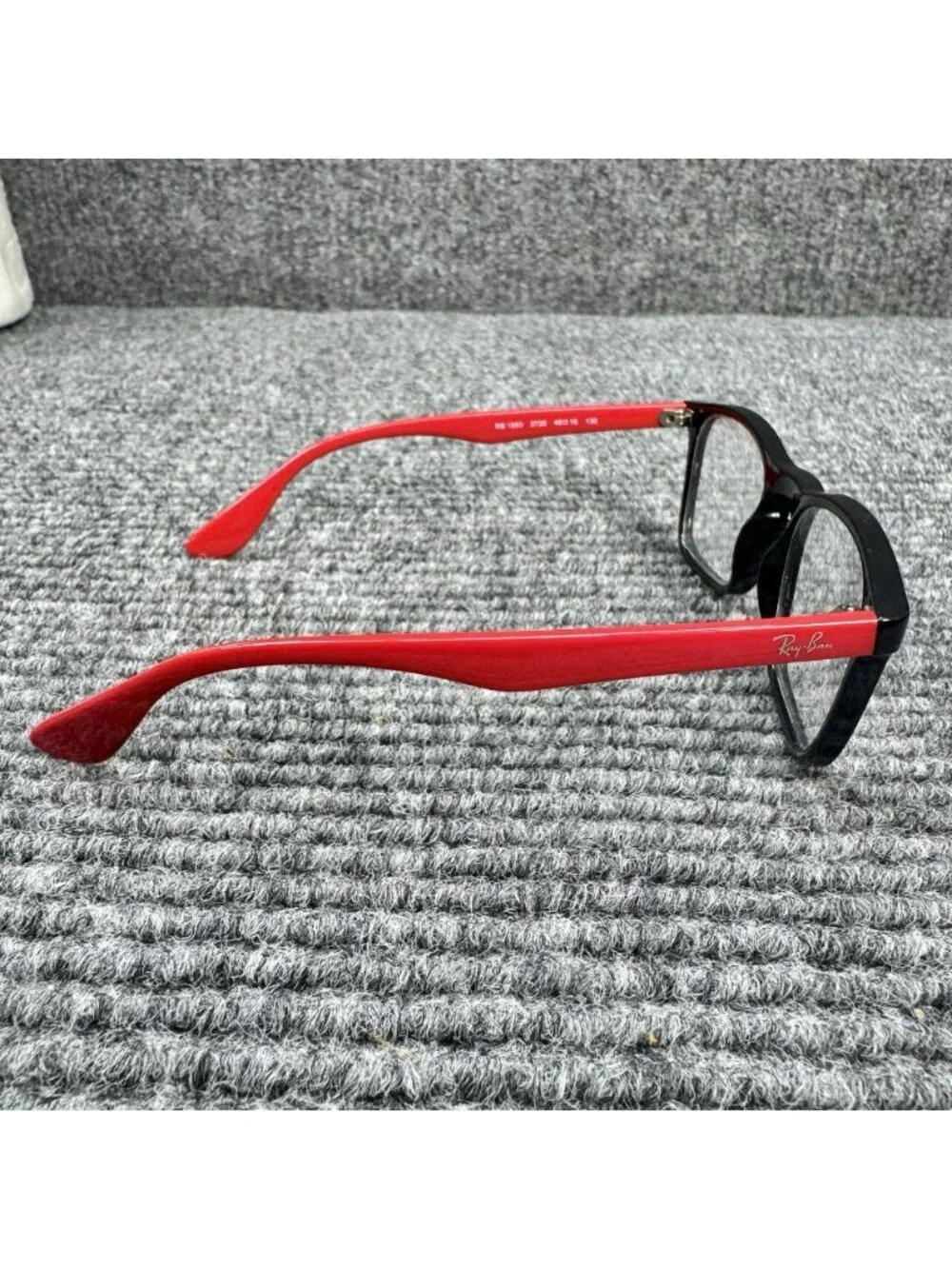 Ray-Ban Jr Kids Eyeglasses FRAMES ONLY Black Red RB 1553 3725 46-16-130 Full Rim